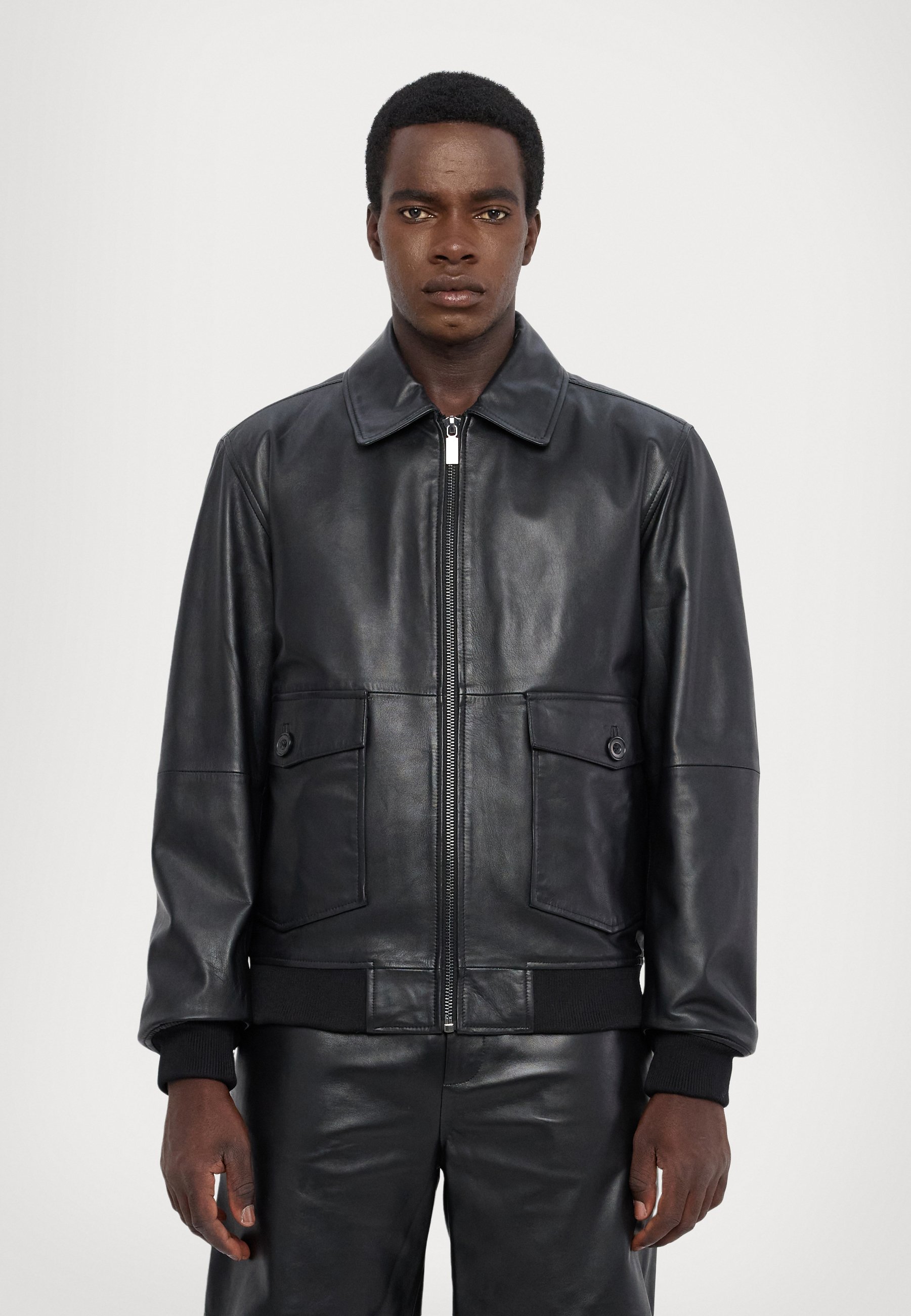 STUDIO ID AMBROSE JACKET - Leather jacket - black - Zalando.co.uk