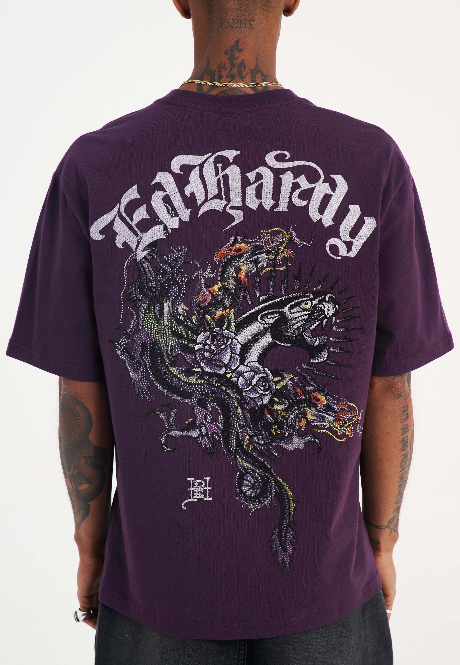 Ed Hardy PANTHER AND DRAG DIAMANTE RELAXED - Print T-shirt