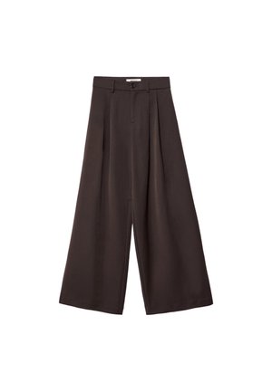 Stradivarius WIDE LEG SMART WITH DARTS - Pantaloni - dark brown