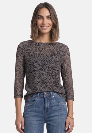 Street One 3/4-ARM MESH-SHIRT MIT BOAT NECK - Blouse - black