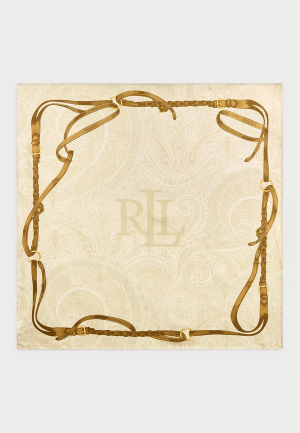 BELTING PRINT PAISLEY SILK SQUARE SCARF - Foulard - ivory beige2