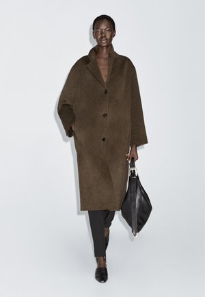 Massimo Dutti LONG BLEND - Klassisk kappa / rock - khaki