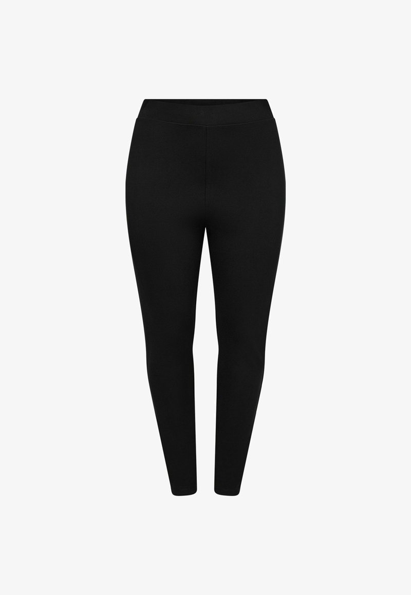 Leggings noirs avec une texture lisse et extensible et une coupe ajustée. Dotés d'une taille élastique pour le confort et la flexibilité.