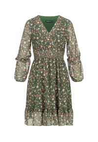 Cloud 5ive V-NECK MIT TAILLENGUMMIZUG - Rochie de zi - green