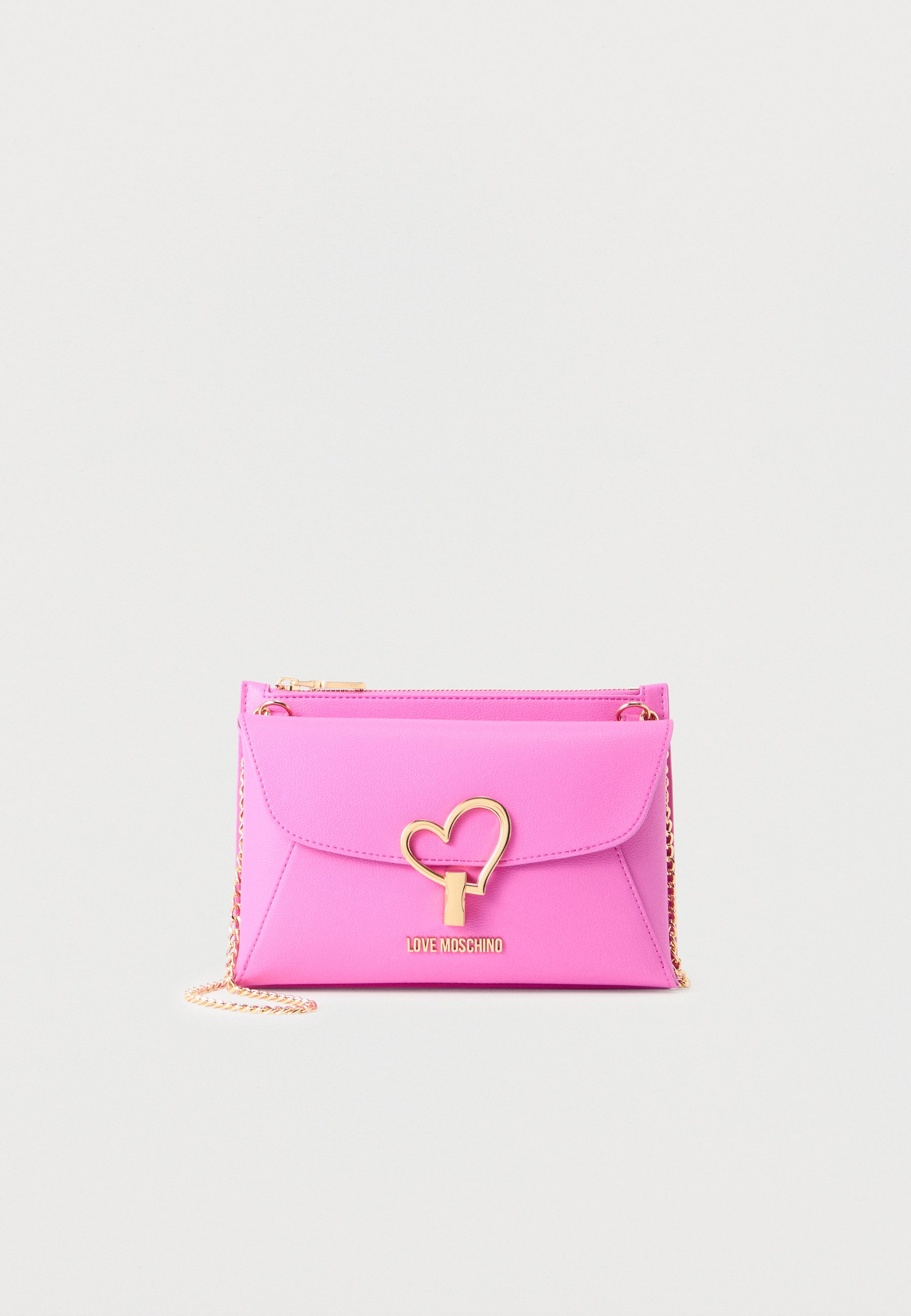 Love Moschino HEART TURNLOCK - Clutch - fuchsia/pink - Zalando.ie