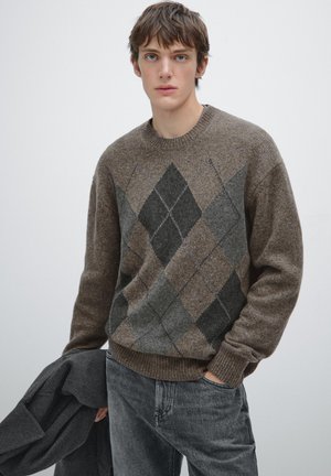 ARGYLE  SWEATER - Maglione - brown