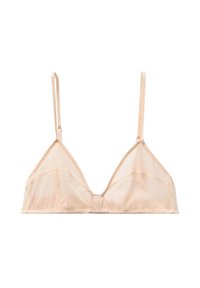 Driehoek bralette in naaktkleurige stof, met dunne verstelbare bandjes en naadloze randen, met een zachte textuur en delicate stikdetails.