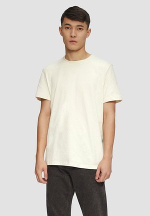 CREWNECK UND FLATLOCK DETAILS - T-shirt basic - wollweiß