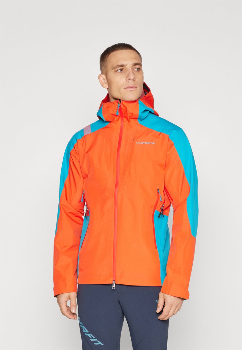 La Sportiva CROSSRIDGE EVO - Jachetă hardshell - cherry tomato/tropic blue