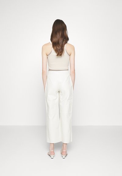 By Malene Birger WARRAN - Leather trousers - cream snow