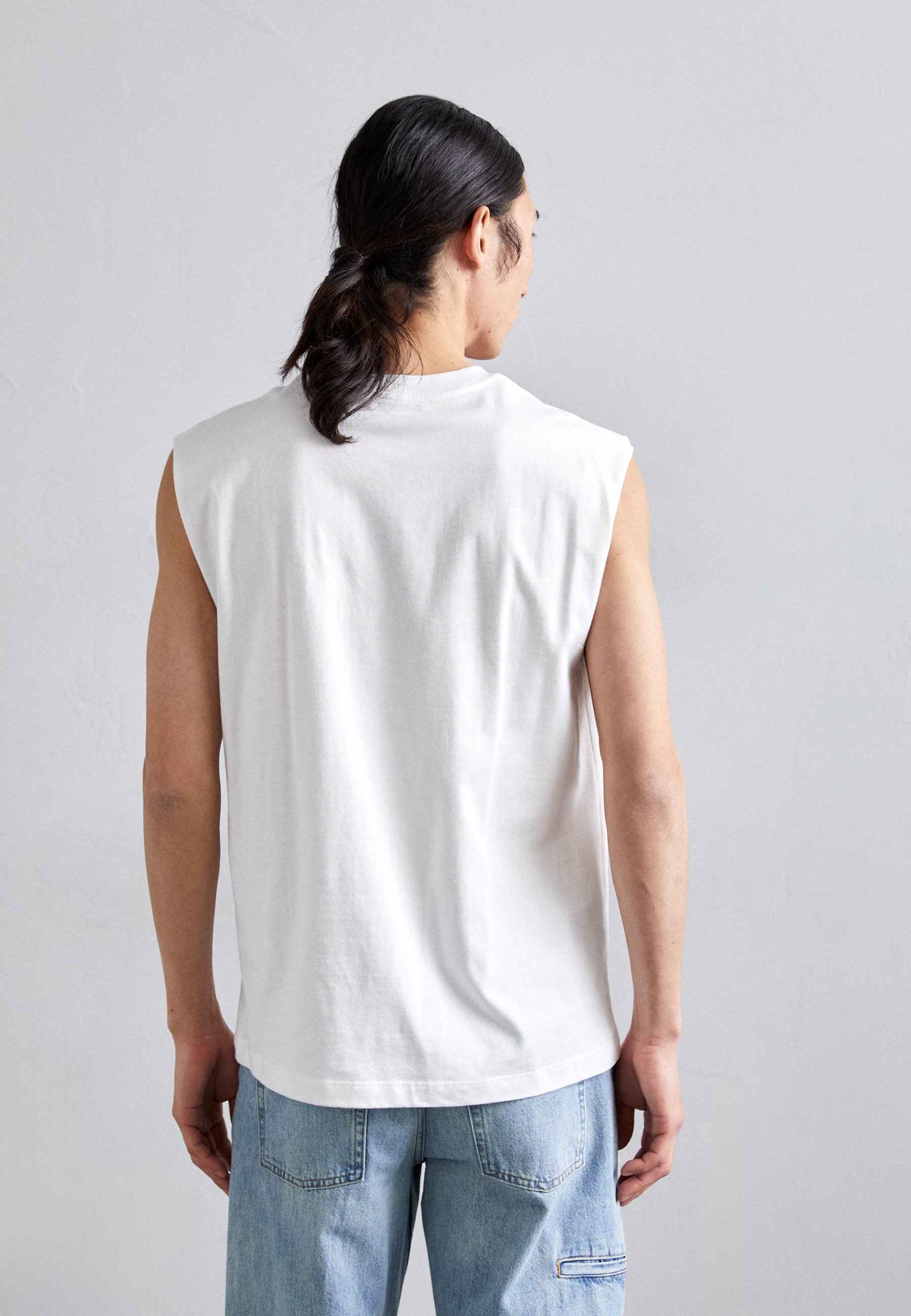 Helmut Lang EMBOSSED TANK ROUNDE - Top - optic white/white