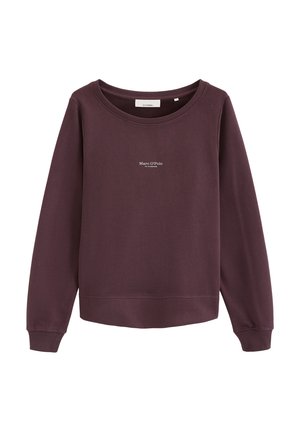 Marc O'Polo, MARC O'POLO SWEATSHIRT RELAXED GARMENT-DYED MIT GEPEACHTER OBERFLÄCHE   - Sweatshirt - black cherry
