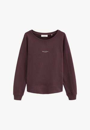 Marc O'Polo, MARC O'POLO SWEATSHIRT RELAXED GARMENT-DYED MIT GEPEACHTER OBERFLÄCHE - Sweater - black cherry
