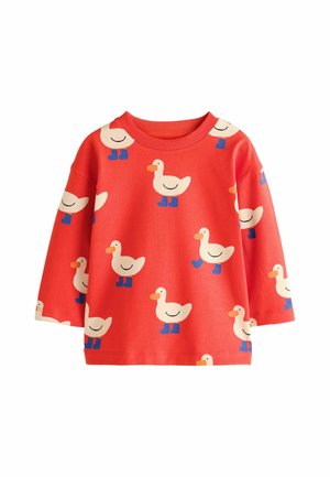 Next, REGULAR FIT - LONG SLEEVE ALL OVER PRINT T-SHIRT . - Long sleeved top - red duck