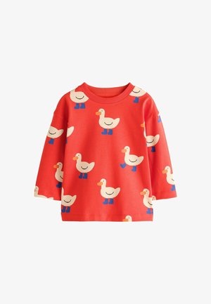 Next, REGULAR FIT - LONG SLEEVE ALL OVER PRINT T-SHIRT . - Maglietta a manica lunga - red duck