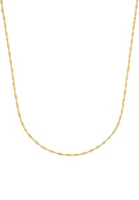 Delikat vriden guldkedja med ett fint strukturerat mönster på en vit bakgrund.