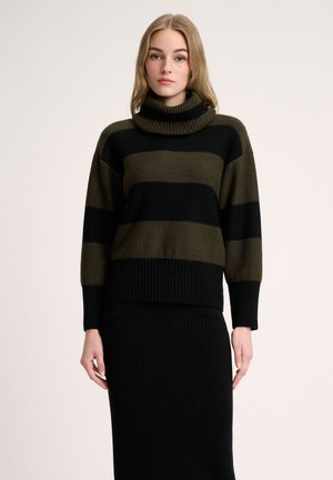 MARSUPIO - Stickad tröja - nero verde oliva