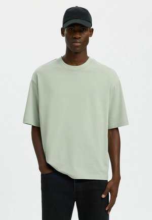 SLHRELAXASPEN 2-PLY  O-NECK  - T-Shirt basic - aqua gray