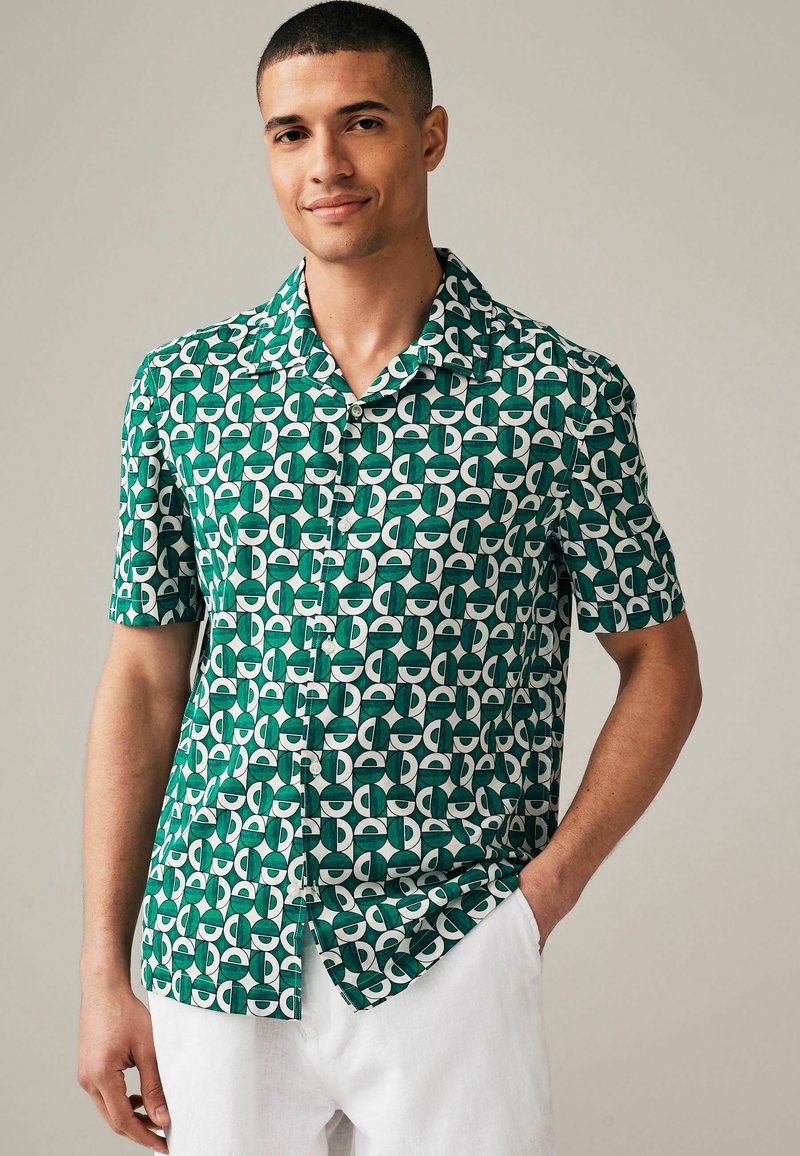 Next GEO SHORT SLEEVE - REGULAR FIT - Košeľa - green