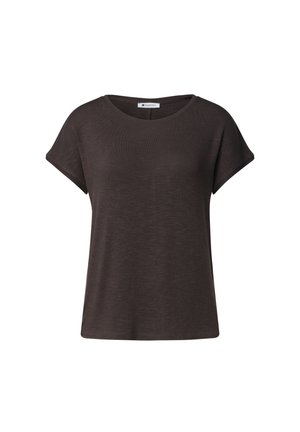 Street One, DROPPED SHOULDER SHIRT MIT RUNDHALS - Jednoduché tričko - espresso brown