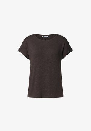 Street One, DROPPED SHOULDER SHIRT MIT RUNDHALS - Jednoduché tričko - espresso brown