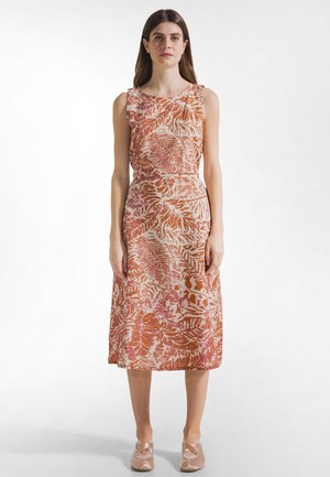 SLEEVELESS IN PRINTED SEERSUCKER - MIDI - Vestido informal - brown