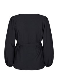 Zizzi WICKEL MIT BINDEBAND UND LANGEN ÄRMELN - Palaidinė - black