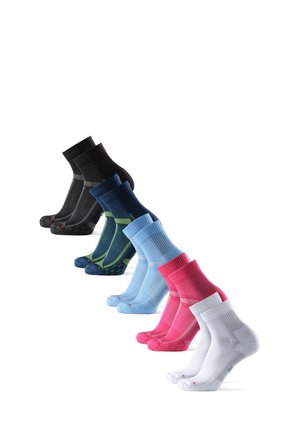 LONG DISTANCE  5 PACK - Chaussettes de sport - multicolour black grey blue yellow pink  light blue white