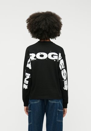 MINDWORK - Tops ar garām piedurknēm - black