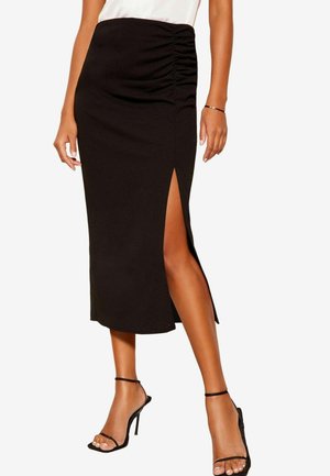 Friends Like These SIDE RUCHED TEXTURED REGULAR FIT - Bleistiftrock - black