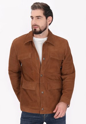Veste en cuir - cognac