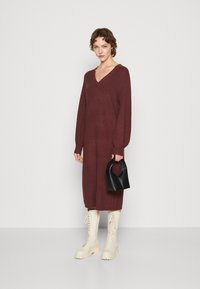 Object OBJMALENA L/S NOOS - Strikket kjole - bitter chocolate/melange