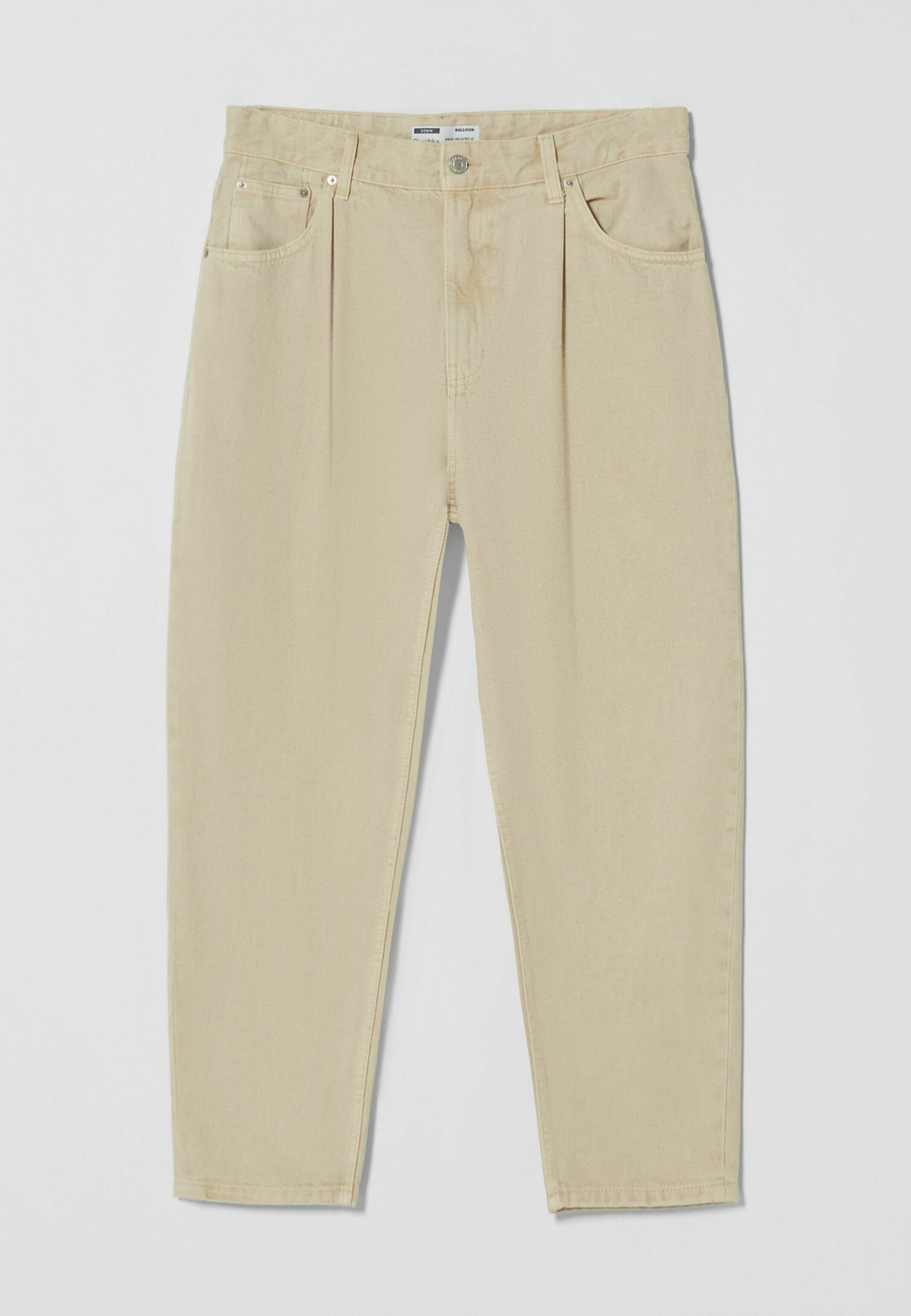Bershka BALLOON - Straight leg jeans - beige - Zalando.ie