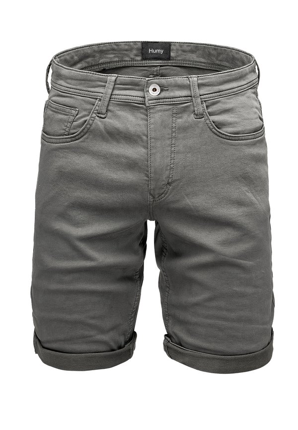 STRETCH MIT UMSCHLAG UND -POCKET-DESIGN - Jeans Shorts - dunkelgrau