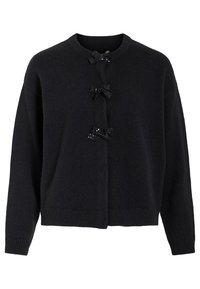 VIBRIANNA O NECK BOW CARDIGAN - Kardigan - black