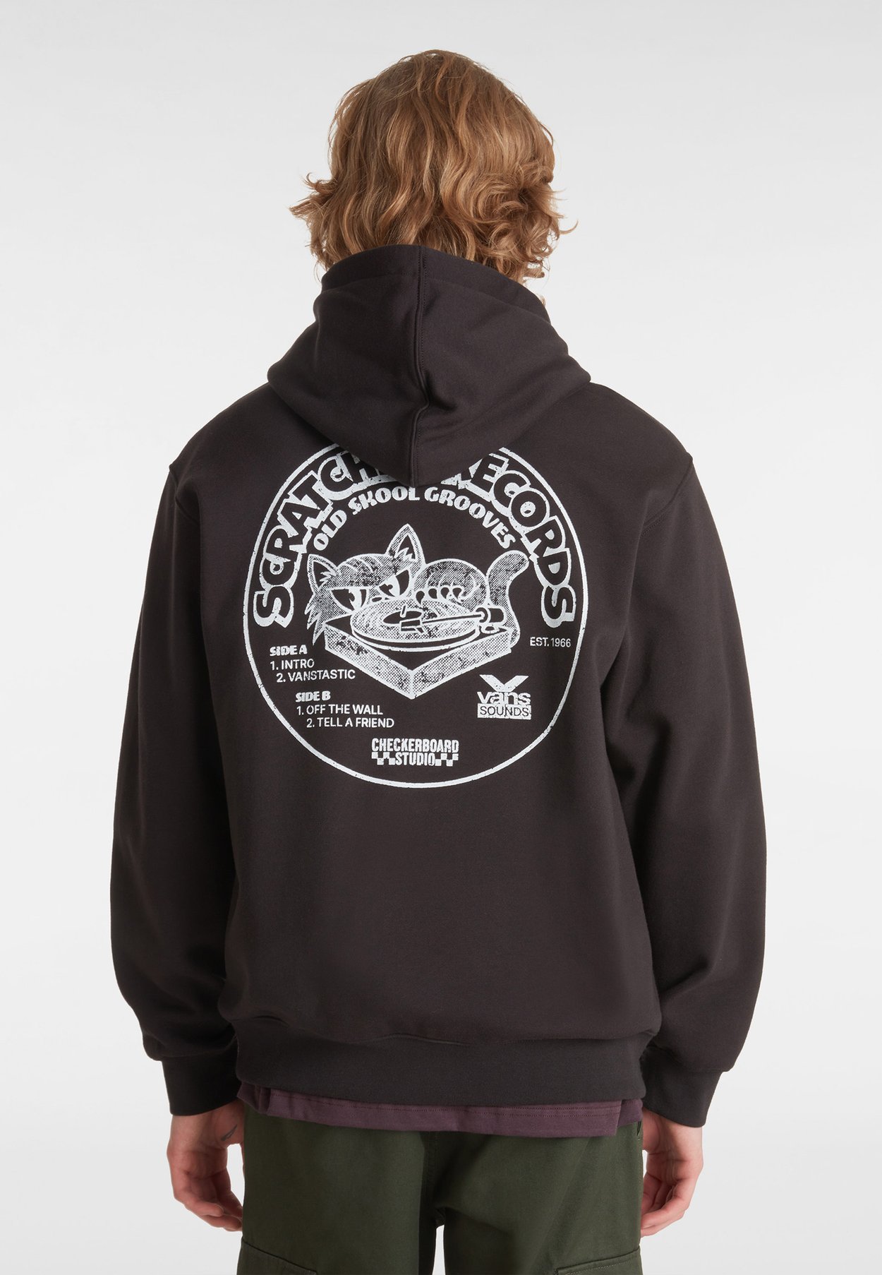 Vans SCRATCHED RECORDS - Jersey con capucha - black