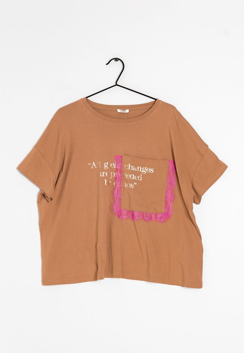 Oltre Camiseta estampada - camel