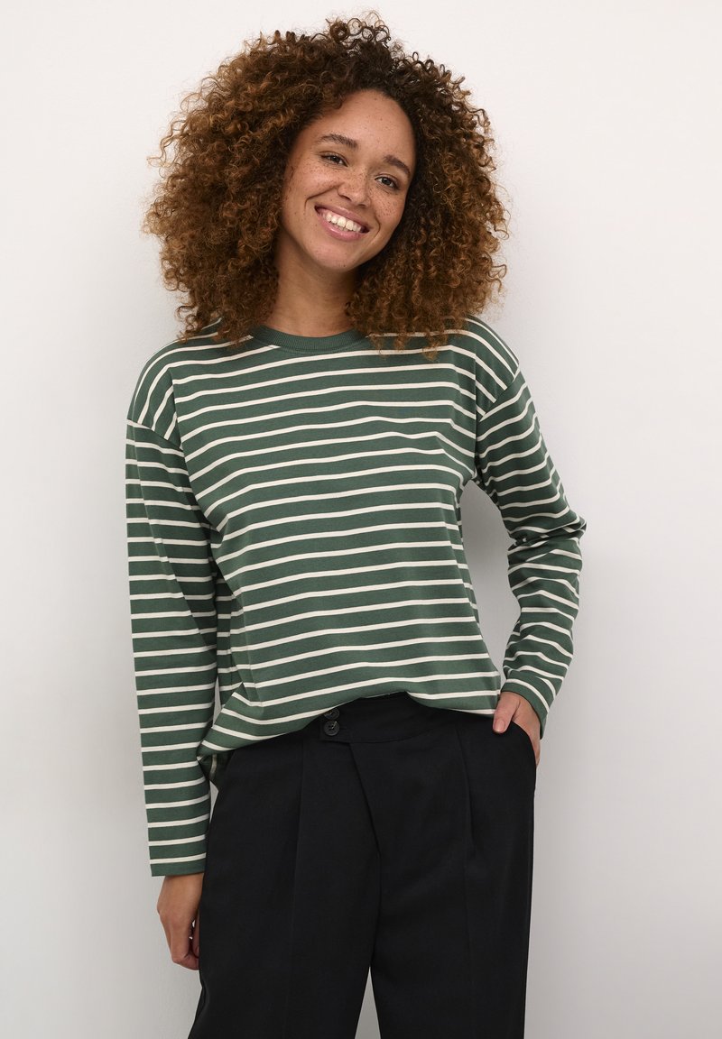 Kaffe KAWINNI - Pikkade varrukatega topp - gardentopiary  turtledo stripe