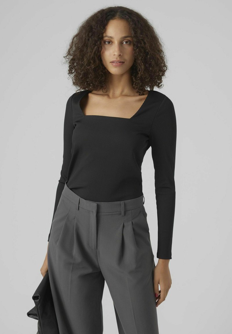 Haut à Col Carré VERO MODA Vmmillion LS - Top Élégant Manches Longues Pour Femme