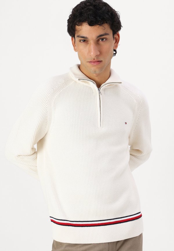 STRUCTURE GLOBAL STRIPE ZIP - Jumper - ivory petal3