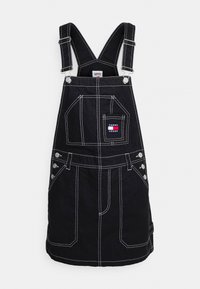 Tommy Jeans STITCH DUNGAREE DRESS - Jeansklänning - black