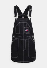 STITCH DUNGAREE DRESS - Denimové šaty - black