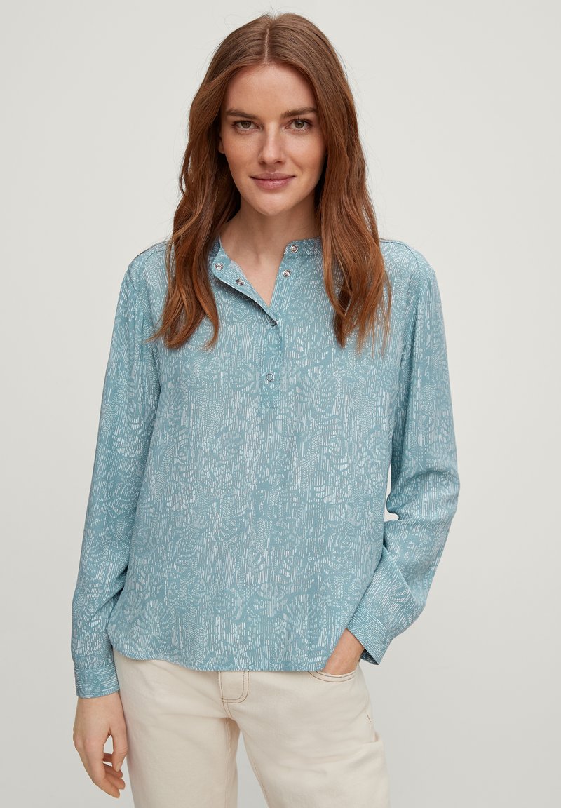 comma casual identity MIT ALLOVERMUSTER - Camicetta - petrol floral print