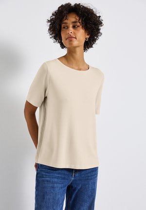 MIT GLITZERSTREIFEN - T-shirt basic - beige