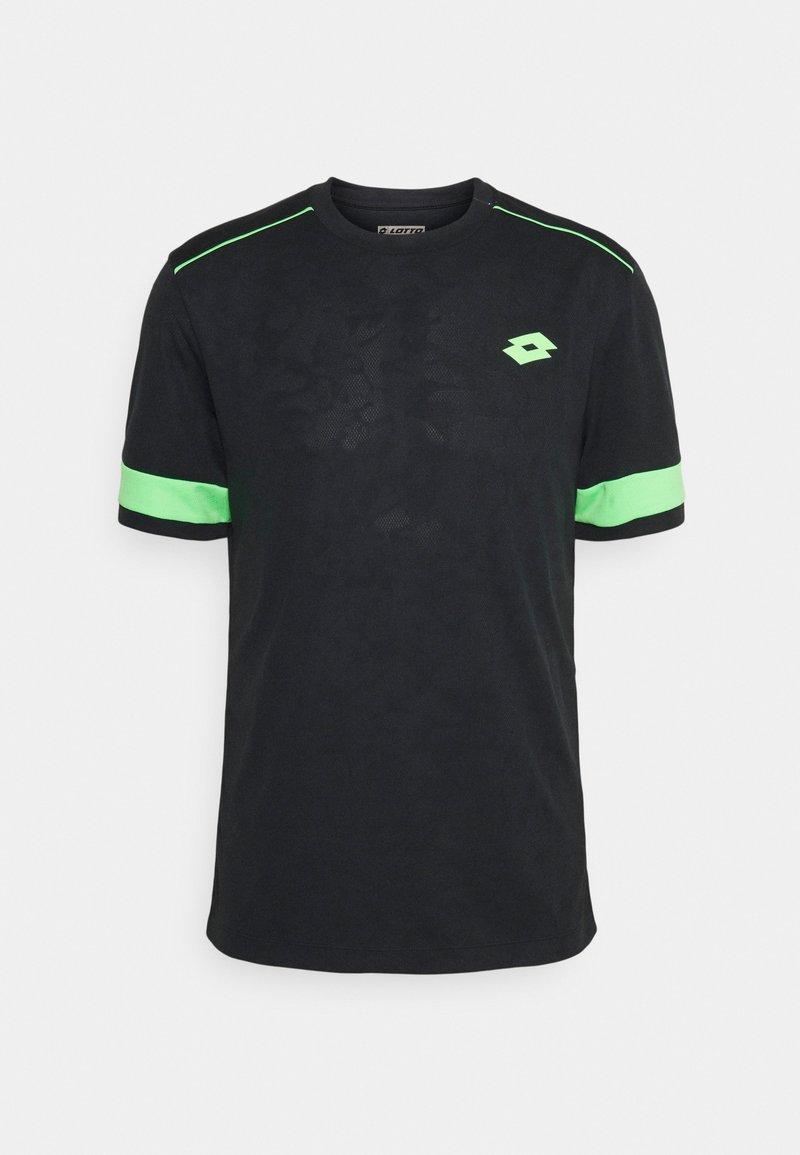 Lotto SUPERRAPIDA  - T-shirt desportiva - all black/green apple neo