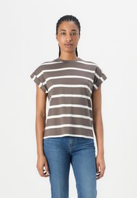 Tommy Hilfiger - GOLD BUTTON TEE - T-Shirt print - hot coco/ivory silk Thumbnail-Bild 1