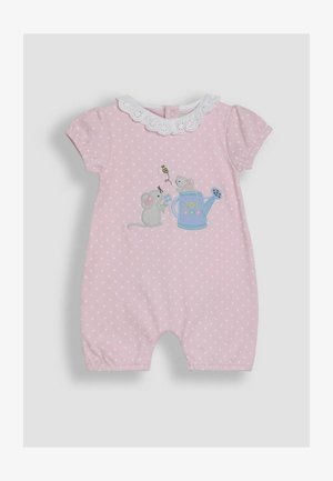 JoJo Maman Bébé, REGULAR FIT - 2-PACK BRODERIE COLLAR ROMPERS - Combinaison - pink mouse applique