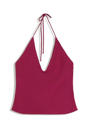 Bershka, DRAPED - HALTER TOP - Top - bordeaux