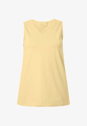 Ulla Popken, TOP, A-LINIE, V-AUSSCHNITT, ÄRMELLOS - Top - pale yellow