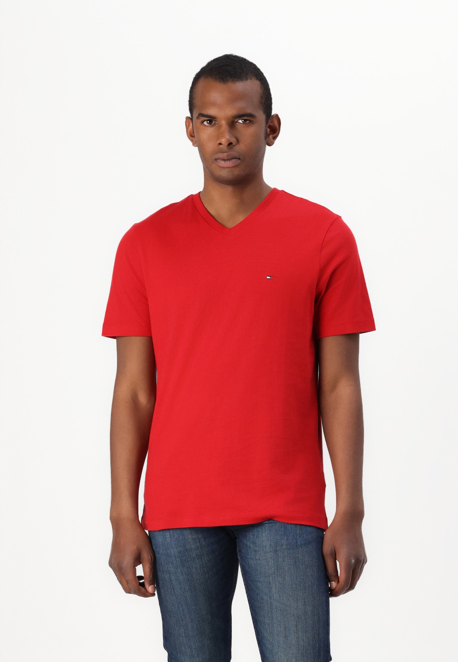 Tommy Hilfiger ESSENTIAL V NECK TEE Basic T-shirt medium red